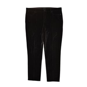 TALBOTS $89 Black Glitter Flawless Five Pocket Slim Ankle Corduroy Pant Size 12